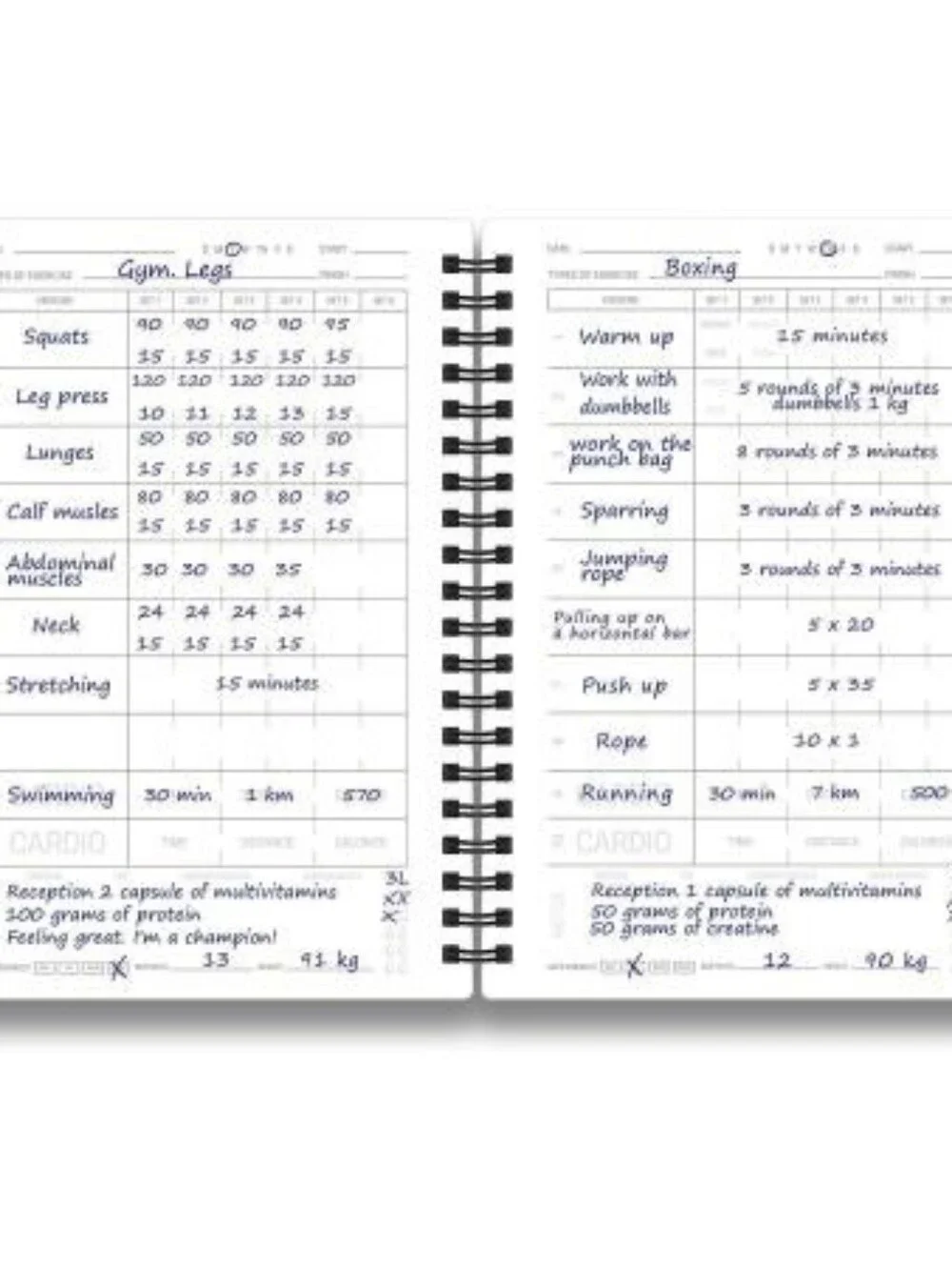 'FIT LOG' Spiral Notebook - Black